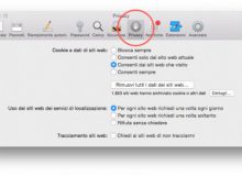 Pulsante privacy Safari Mac